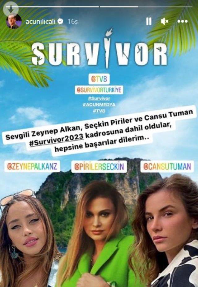 Cansu Tuman, Zeynep Alkan ve Seçkin Piriler, Survivor 2023'ün kadrosuna dahil oldu