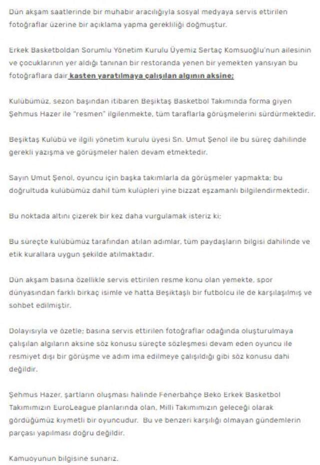 Beşiktaş, Fenerbahçe'yi oyuncusuyla gizli görüşme yapmakla suçladı