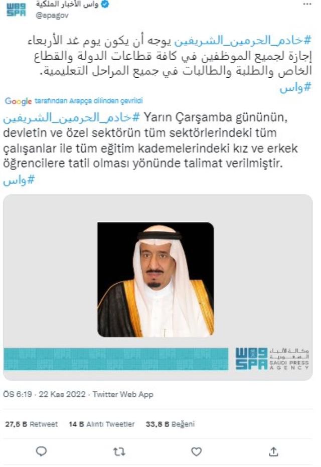Böylesi ne görüldü ne duyuldu! Arjantin'i yenen Suudi Arabistan'da yarın resmi tatil ilan edildi