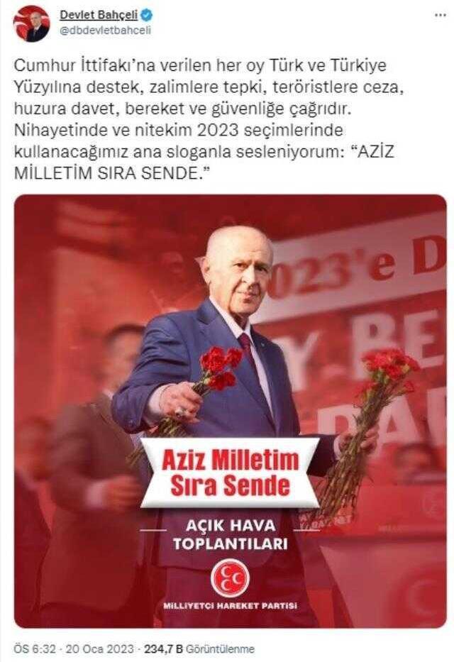 Erdoğan seçimin fitilini yaktı, Devlet Bahçeli MHP'nin sloganını açıkladı