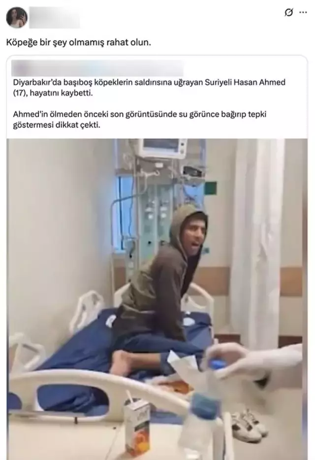 Hastanedeki tedavi sürecinde çekilen görüntü