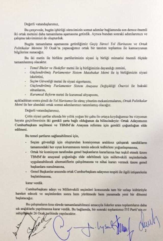 10 saatlik toplantı sonrası 6'lı masadan ilk açıklama! Aday için istişareler başlıyor