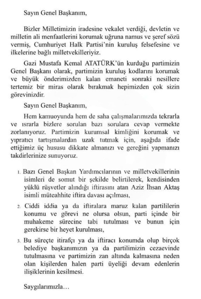 CHP mektup tartışması