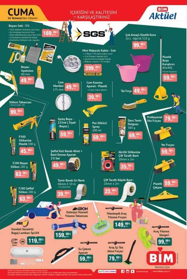 26 TEMMUZ BİM AKTÜEL KATALOĞU || BİM'de bu cuma hangi ürünler var?