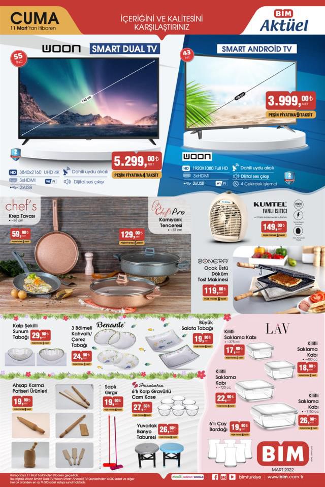 BİM aktüel ürünler kataloğu yayınlandı! 11 Mart BİM bu hafta katalog ürünleri neler? BİM'e gelecek ürünler ve BİM fiyat listesi!