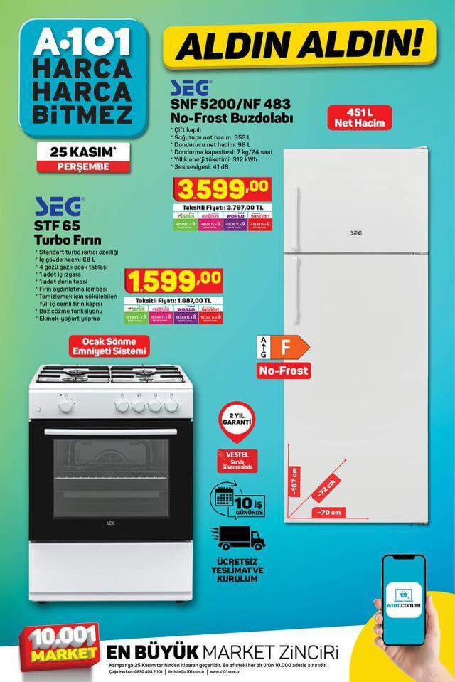 A101 25 Kasım Perşembe aktüel indirimli ürünler kataloğu: Cuma A101 Aldın Aldın ürünler listesi