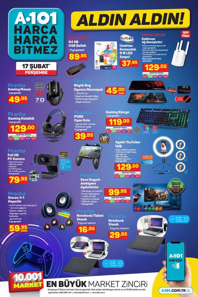 A101 aktüel ürünler kataloğu! 17 Şubat A101 bu hafta katalog ürünleri neler? A101'e gelecek ürünler ve A101 fiyat listesi!