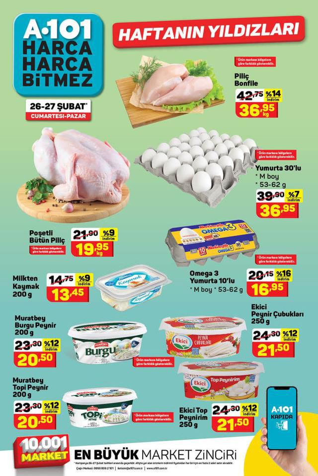 A101 hafta sonu indirimleri! 26 Şubat - 4 Mart A101 haftanın yıldızları bu hafta hangi ürünler? A101'e gelecek ürünler ve A101 fiyat listesi!