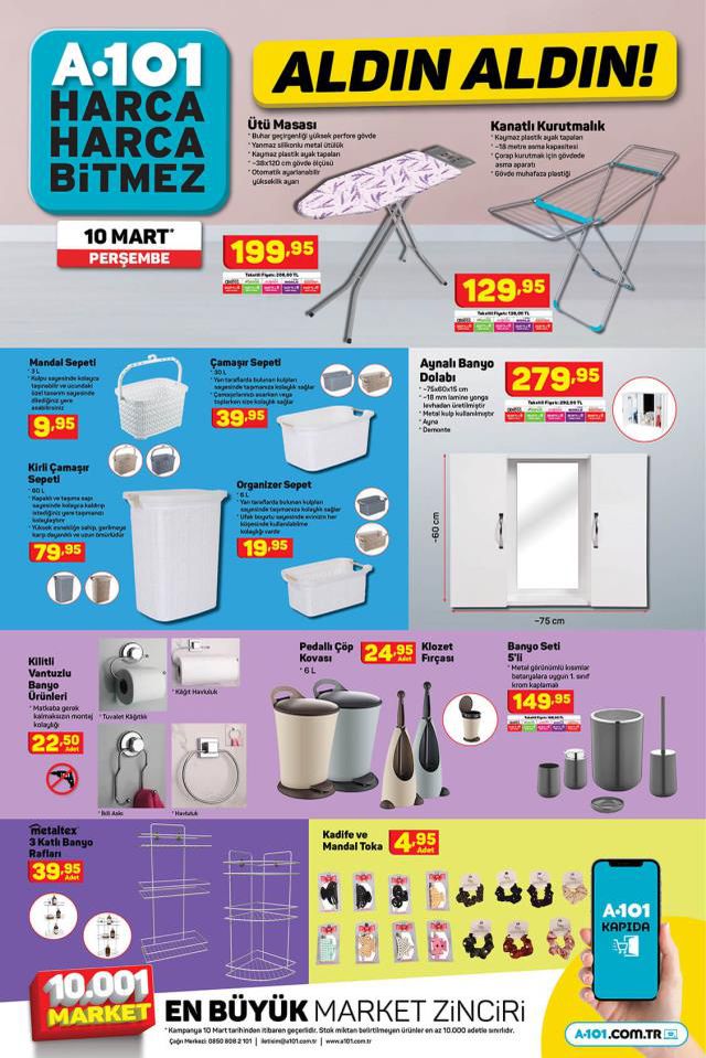 A101 aktüel ürünler kataloğu! 10 Mart A101 bu hafta katalog ürünleri neler? A101'e gelecek ürünler ve A101 fiyat listesi!