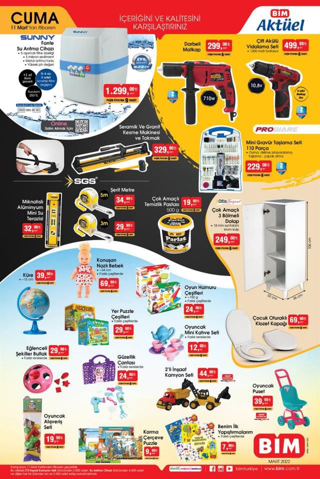 BİM aktüel ürünler kataloğu yayınlandı! 11 Mart BİM bu hafta katalog ürünleri neler? BİM'e gelecek ürünler ve BİM fiyat listesi!