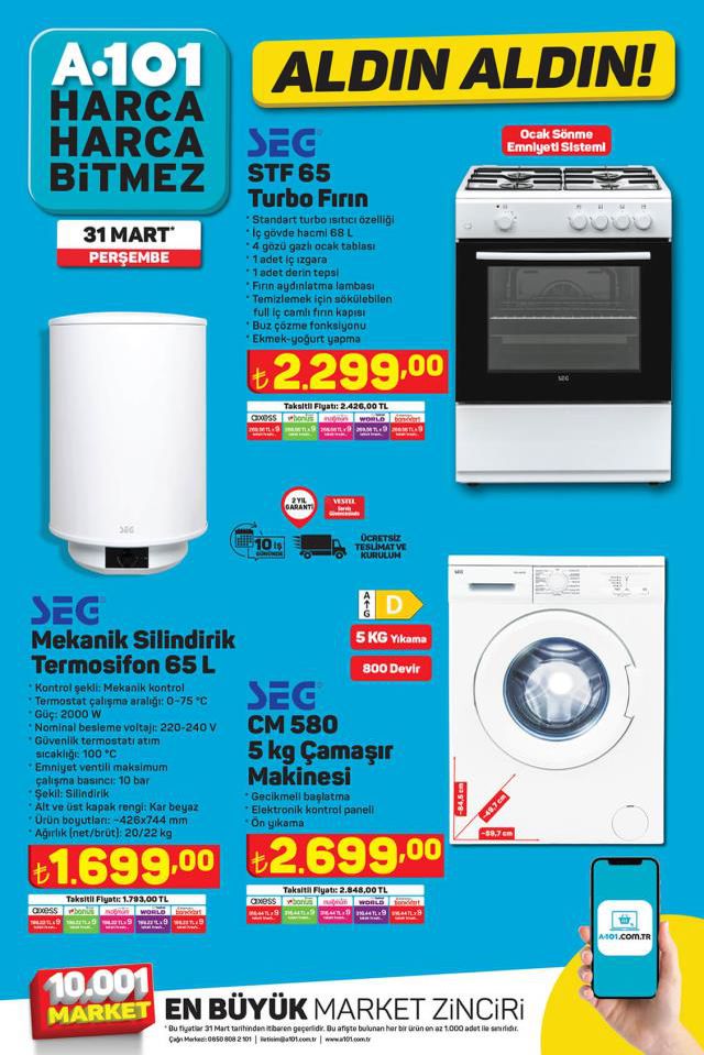 A101 aktüel ürünler kataloğu! 31 Mart A101 bu hafta katalog ürünleri neler? A101'e gelecek ürünler ve A101 fiyat listesi!
