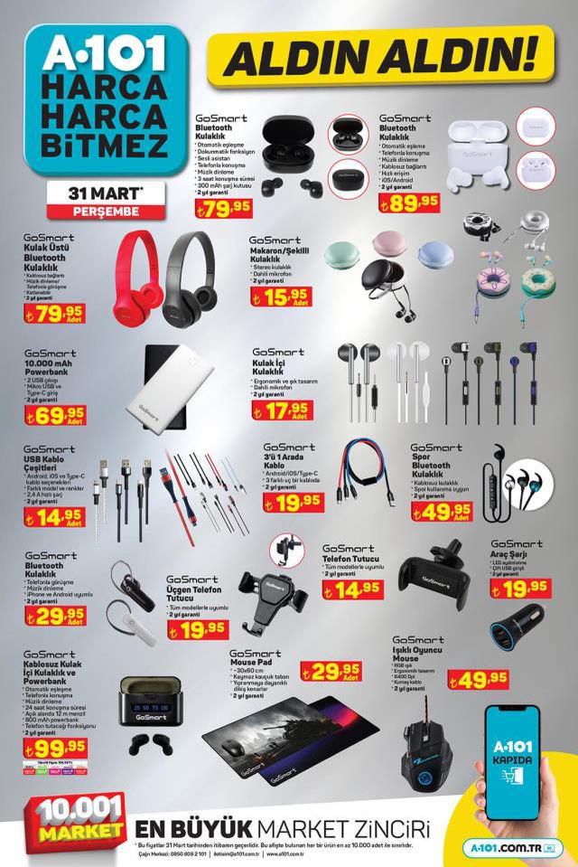 A101 aktüel ürünler kataloğu! 31 Mart A101 bu hafta katalog ürünleri neler? A101'e gelecek ürünler ve A101 fiyat listesi!