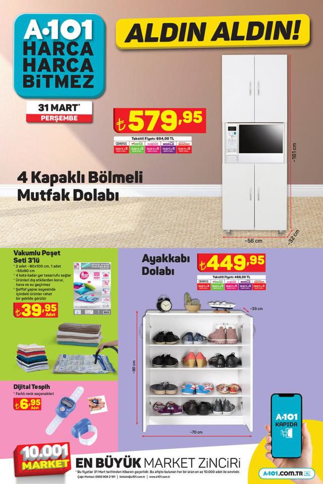 A101 aktüel ürünler kataloğu! 31 Mart A101 bu hafta katalog ürünleri neler? A101'e gelecek ürünler ve A101 fiyat listesi!