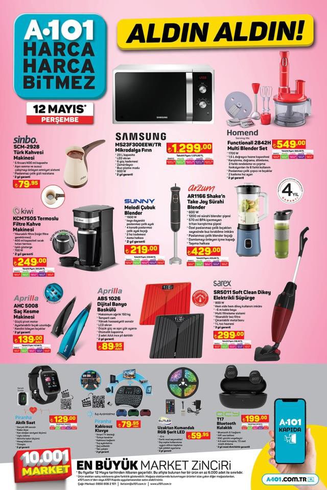 A101 katalog bu hafta! 12 Mayıs A101 bu hafta katalog ürünleri neler? A101'e gelecek ürünler ve A101 fiyat listesi...