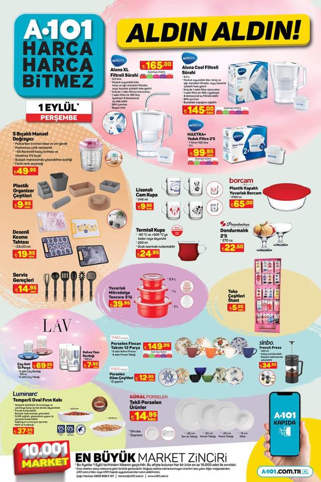 1 Eylül A101 kataloğu: A101'e gelen ürünler! A101 bu hafta katalog ürünleri neler? A101'e gelecek ürünler ve A101 fiyat listesi!