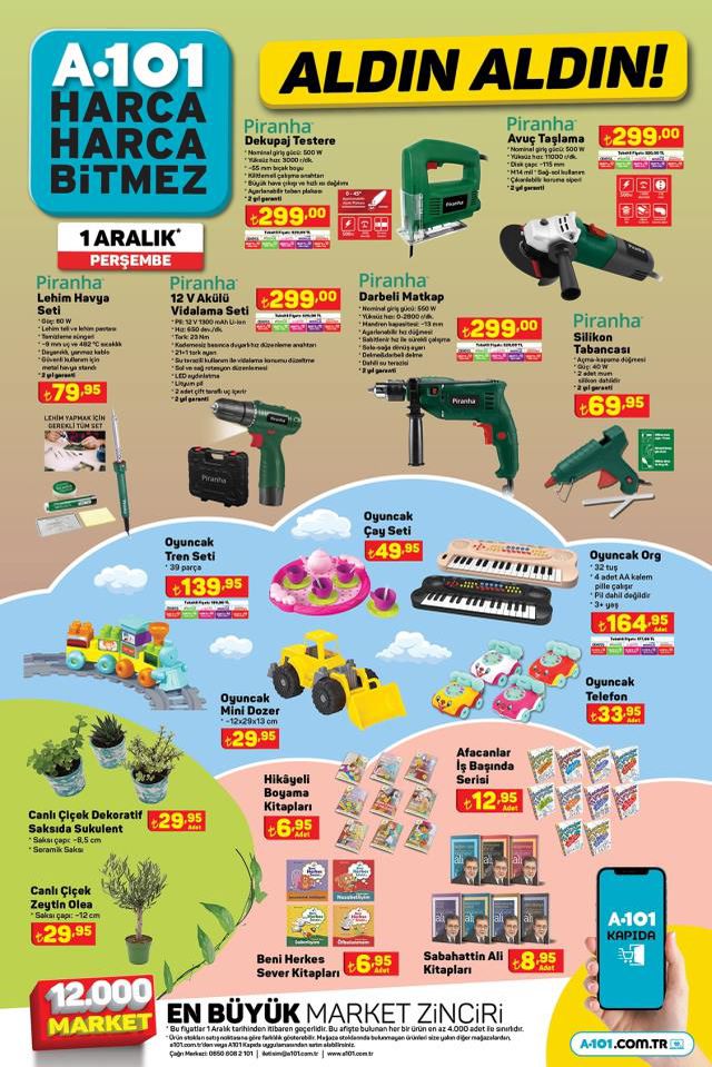 A101 aktüel katalog 1 Aralık 2022 Perşembe indirimli ürünler
