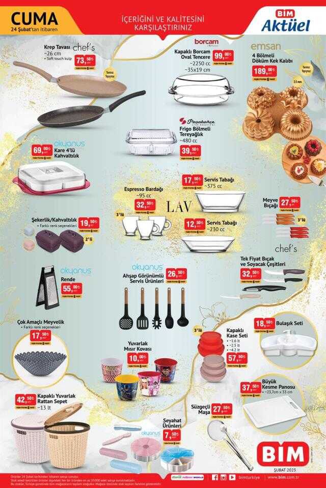 Bim aktüel ürünler kataloğu! Bim'de hangi ürünler var? 23 Şubat Perşembe Bugün Bim'e hangi aktüel ürünler gelecek?