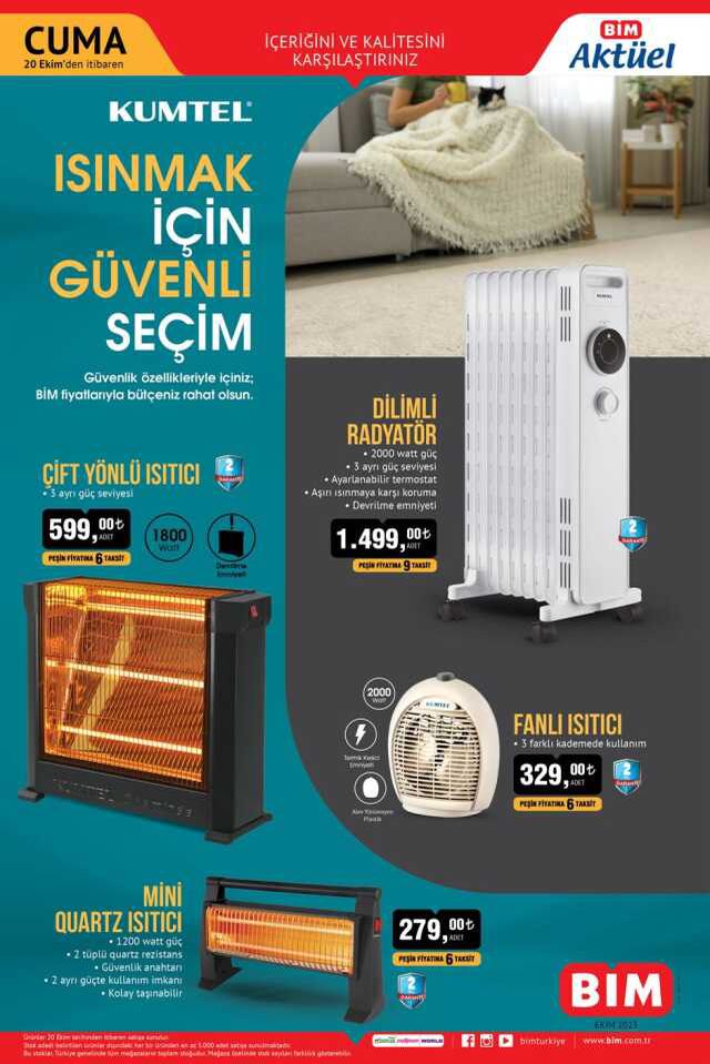 BİM Aktüel Ürünler Kataloğu 19 Ekim: Isıtıcı, Televizyon, Oyuncak ve Daha Fazlası