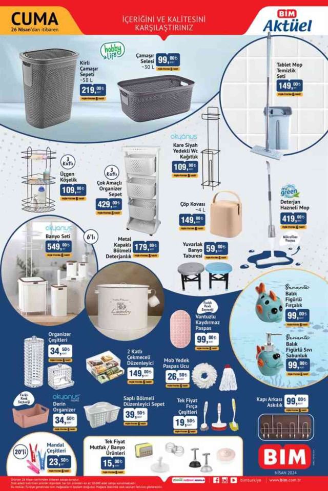 26 NİSAN BİM AKTÜEL ÜRÜNLER KATALOĞU! Bu hafta BİM'de neler var, hangi ürünler geldi?