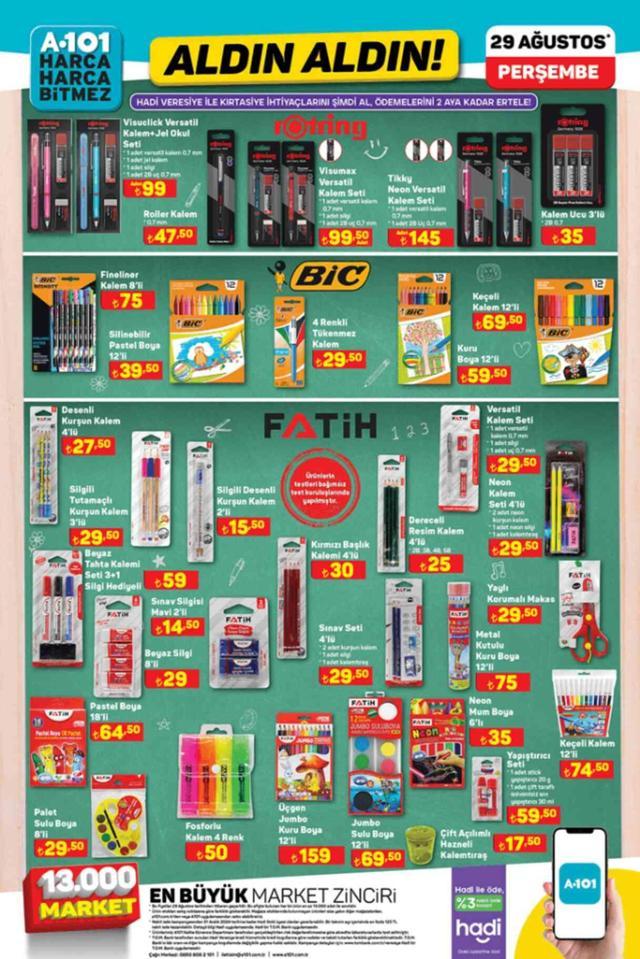 A101 AKTÜEL KATALOĞU 29 AĞUSTOS A101'e gelen ürünler! A101 bu hafta katalog ürünleri neler? A101 kırtasiye ürünleri geldi mi?