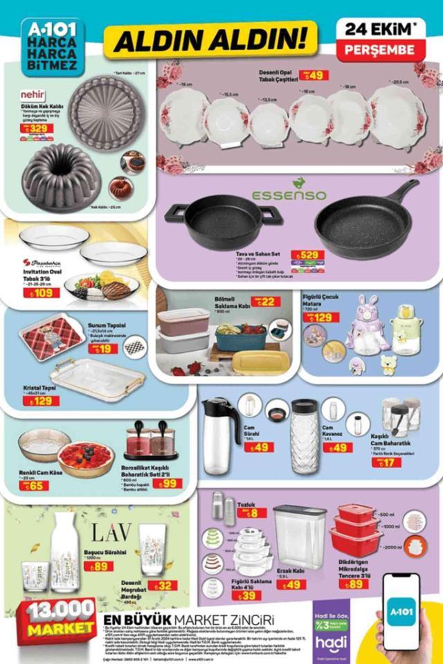 A101 24 EKİM 2024 KATALOĞU A101'e gelen ürünler! 24 Ekim A101 bu hafta katalog ürünleri neler? A101'de hangi ürünler olacak?
