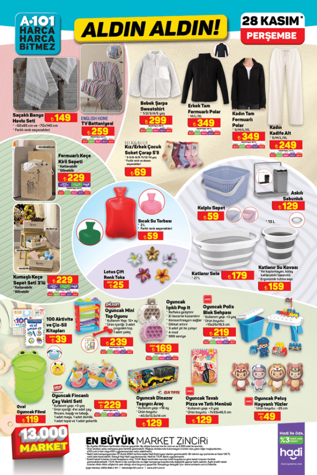 A101 28 KASIM 2024 KATALOĞU 28 Kasım A101 aktüel ürünler neler? A101'e bu hafta hangi ürünler geliyor?