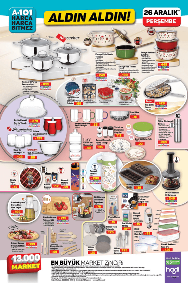 A101 26 ARALIK AKTÜEL KATALOĞU | 26 Aralık A101 aktüel ürünler neler? A101'e bu hafta hangi ürünler geliyor?