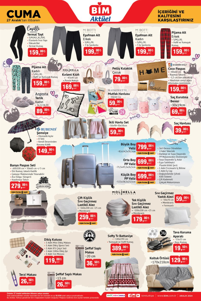 BİM AKTÜEL 27 ARALIK KATALOĞU! 27 Aralık Cuma BİM aktüel kataloğunda hangi ürünler var? BİM'de bu hafta hangi fırsatlar var?