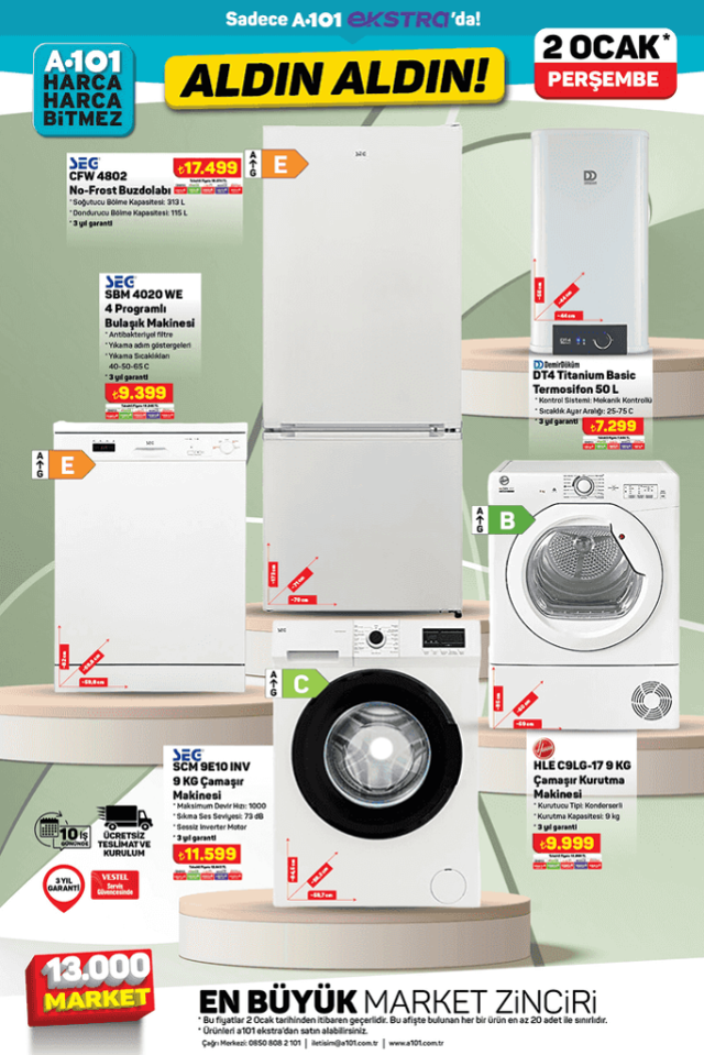 A101 2 OCAK AKTÜEL KATALOĞU | 2 Ocak A101 aktüel ürünler neler? A101'e bu hafta hangi ürünler geliyor?