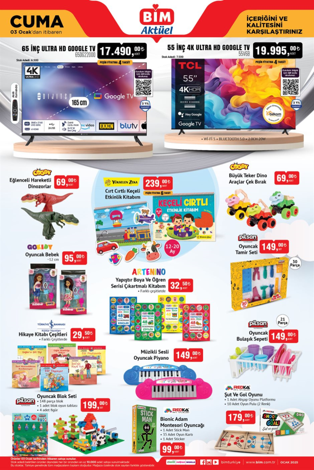 3 OCAK BİM AKTÜEL KATALOĞU! 3 Ocak Cuma BİM aktüel kataloğunda hangi ürünler var? BİM aktüel elektronik ürünler neler?