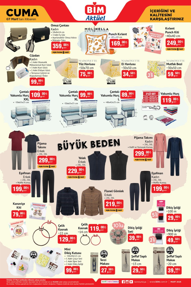 7 MART BİM 2025 KATALOĞU BİM'de indirimli ürünler neler? 7 Mart Cuma Bim'e hangi ürünler gelecek?