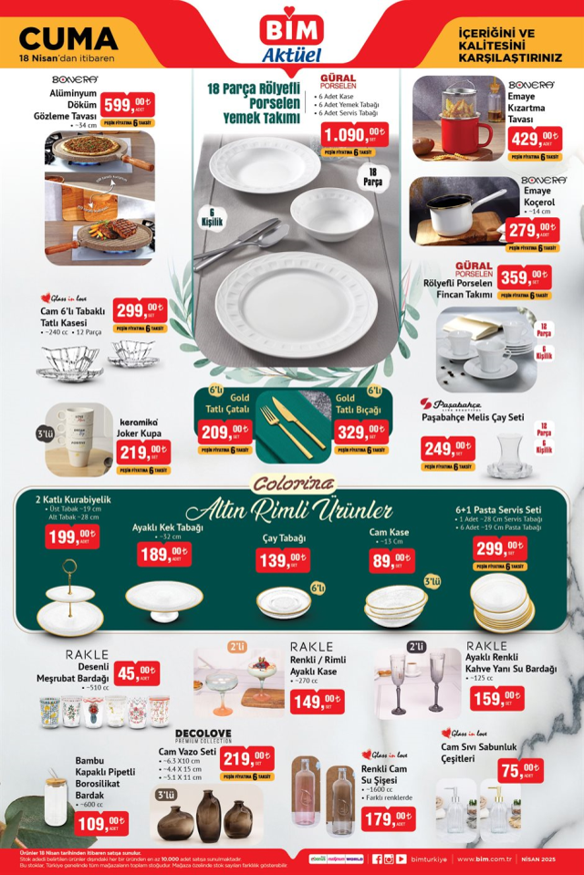 18 Nisan BİM Aktüel ürünler kataloğu! 18 Nisan BİM aktüel ürünler neler?