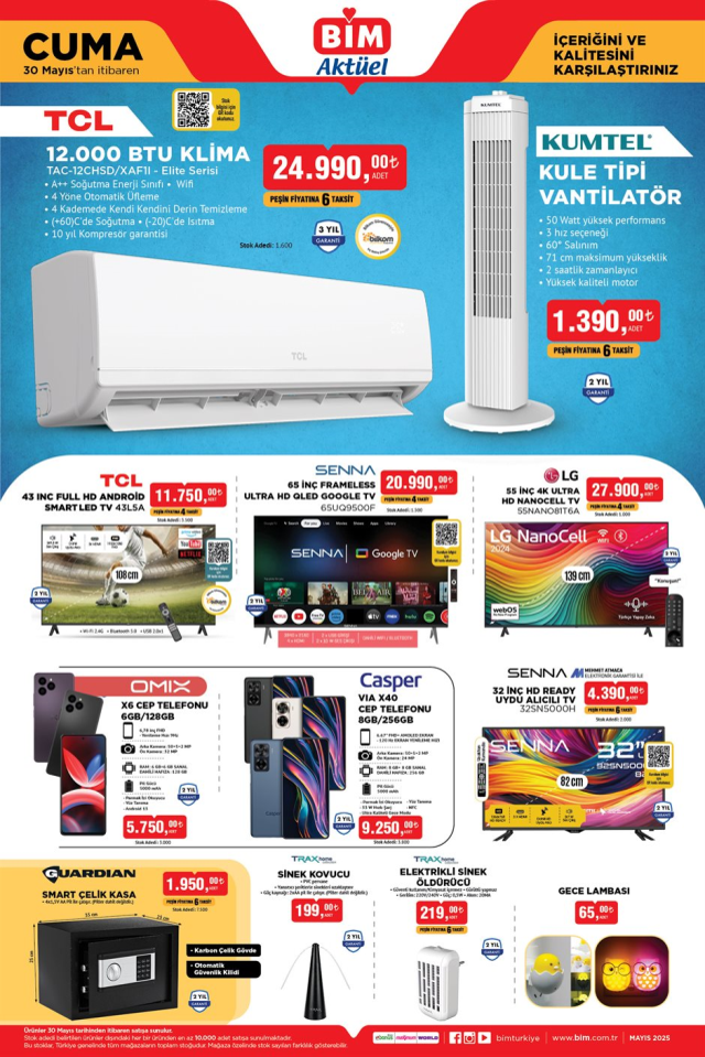 BİM AKTÜEL 30 MAYIS | BİM 30 Mayıs Cuma aktüel kataloğunda hangi ürünler satışa sunulacak? Kumtel Ankastre Set, Philips Süpürge, Büyük Boy Valiz