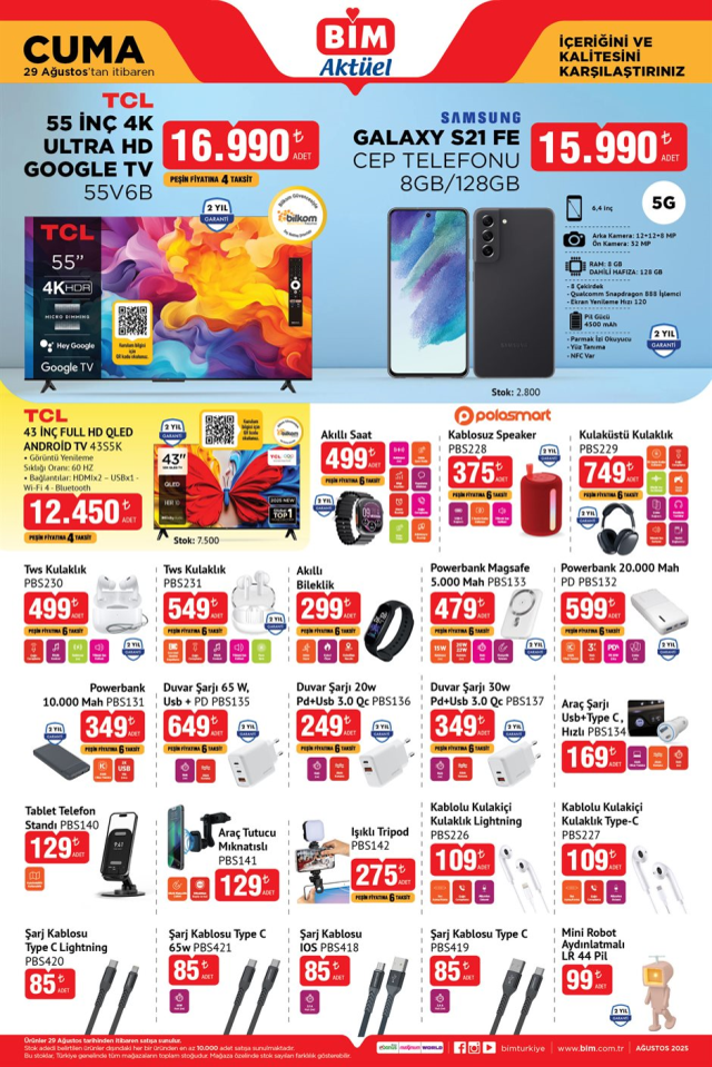 BİM AKTÜEL KATALOĞU 29 Ağustos BİM aktüel kataloğunda hangi ürünler var?