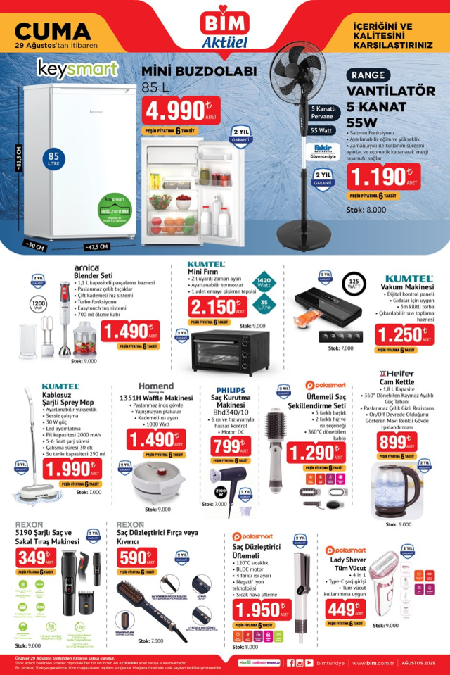 BİM AKTÜEL KATALOĞU 29 Ağustos BİM aktüel kataloğunda hangi ürünler var?