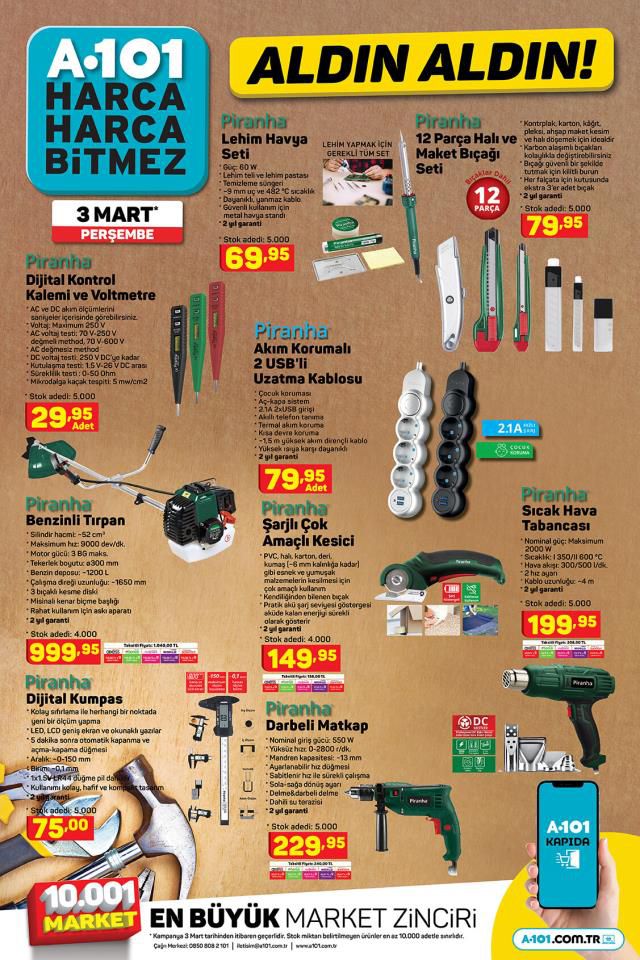 A101 aktüel ürünler kataloğu! 1 Mart A101 bu hafta katalog ürünleri neler? A101'e gelecek ürünler ve A101 fiyat listesi!