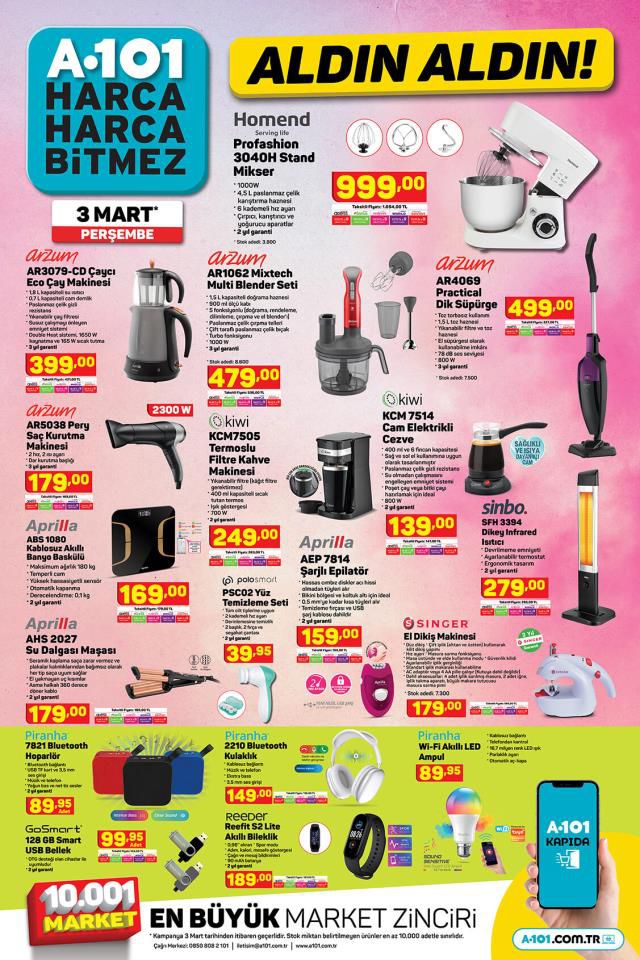 A101 aktüel ürünler kataloğu! 1 Mart A101 bu hafta katalog ürünleri neler? A101'e gelecek ürünler ve A101 fiyat listesi!