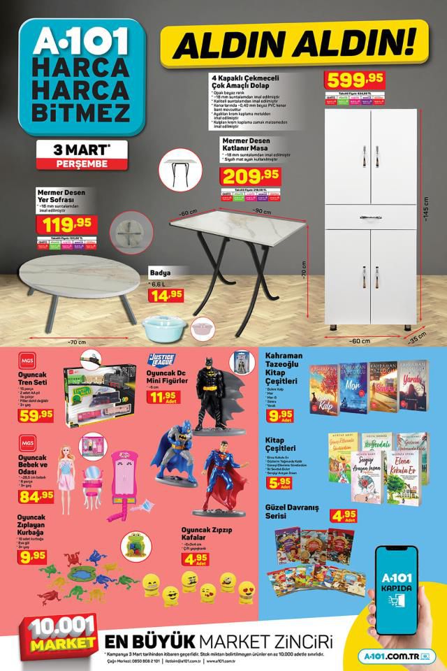 A101 aktüel ürünler kataloğu! 1 Mart A101 bu hafta katalog ürünleri neler? A101'e gelecek ürünler ve A101 fiyat listesi!
