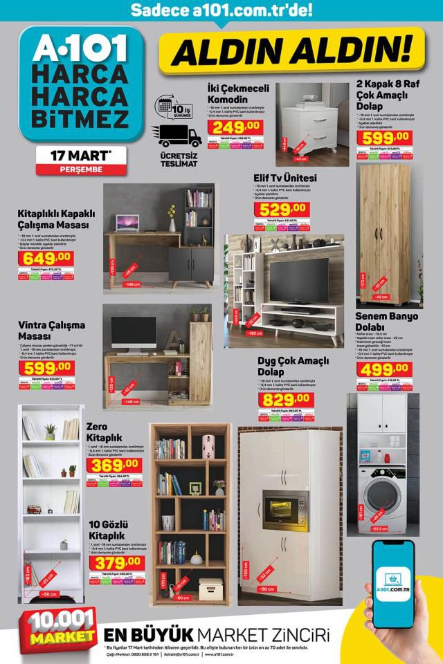 A101 aktüel ürünler kataloğu! 17 Mart A101 bu hafta katalog ürünleri neler? A101'e gelecek ürünler ve A101 fiyat listesi!