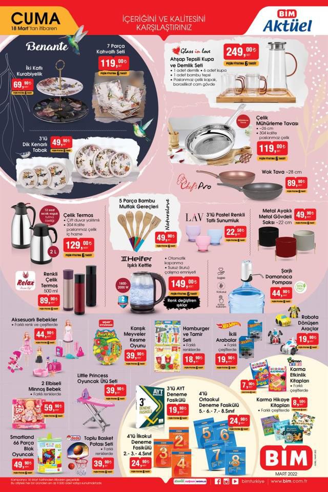 BİM aktüel ürünler kataloğu yayınlandı! 18 Mart Cuma BİM bu hafta katalog ürünleri neler? BİM'e gelecek ürünler ve BİM fiyat listesi!