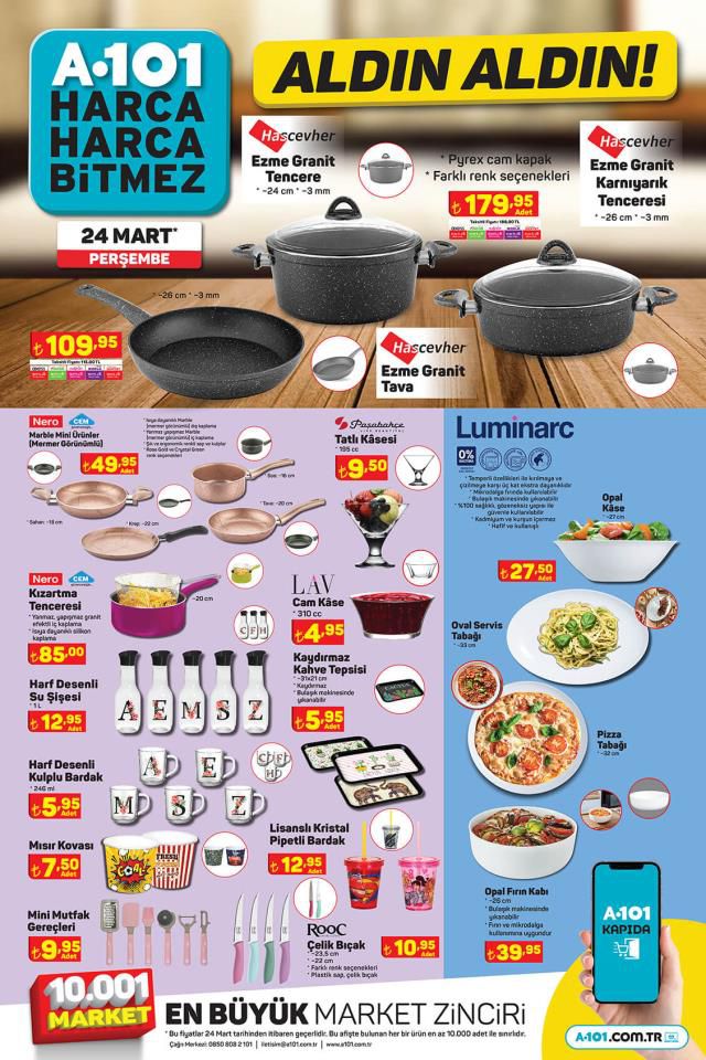 A101 aktüel ürünler kataloğu! 24 Mart A101 bu hafta katalog ürünleri neler? A101'e gelecek ürünler ve A101 fiyat listesi!