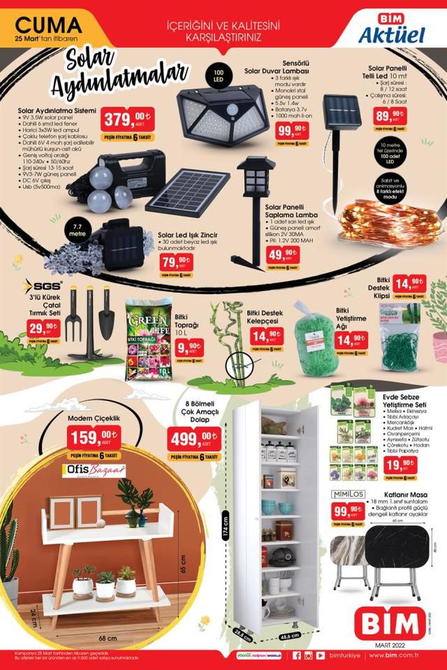 BİM aktüel ürünler kataloğu yayınlandı! 25 Mart Cuma BİM bu hafta katalog ürünleri neler? BİM'e gelecek ürünler ve BİM fiyat listesi!