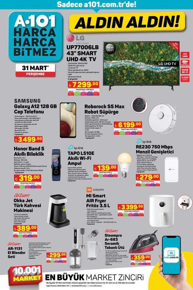A101 aktüel ürünler kataloğu! 31 Mart A101 bu hafta katalog ürünleri neler? A101'e gelecek ürünler ve A101 fiyat listesi!