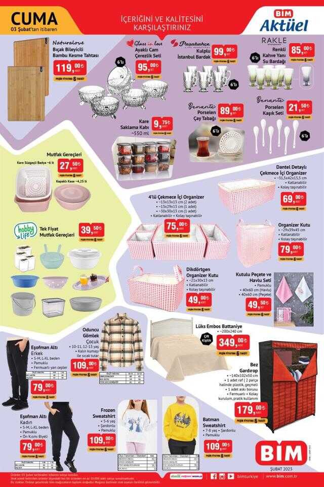 Bim aktüel ürünler kataloğu! Bim'de hangi ürünler var? 3 Şubat Cuma Bugün Bim'e hangi aktüel ürünler gelecek?