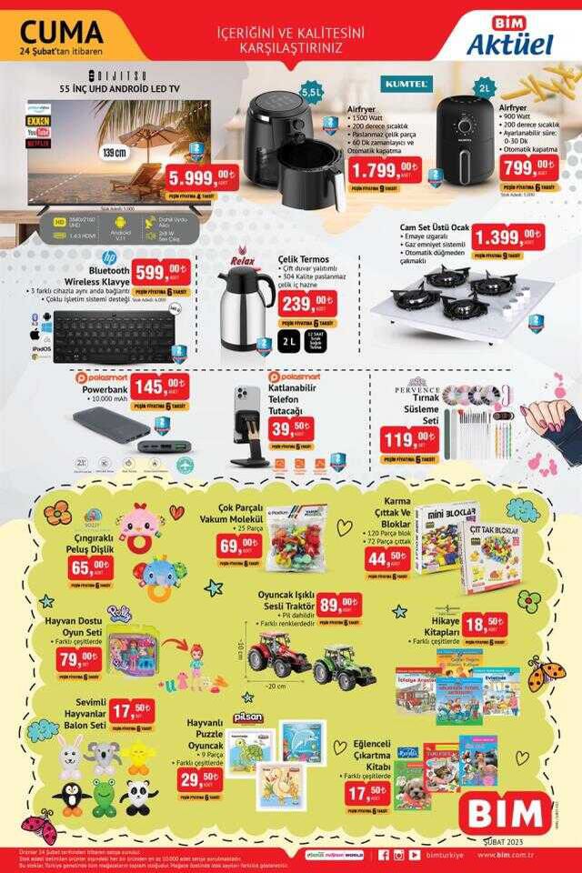 Bim aktüel ürünler kataloğu! Bim'de hangi ürünler var? 23 Şubat Perşembe Bugün Bim'e hangi aktüel ürünler gelecek?