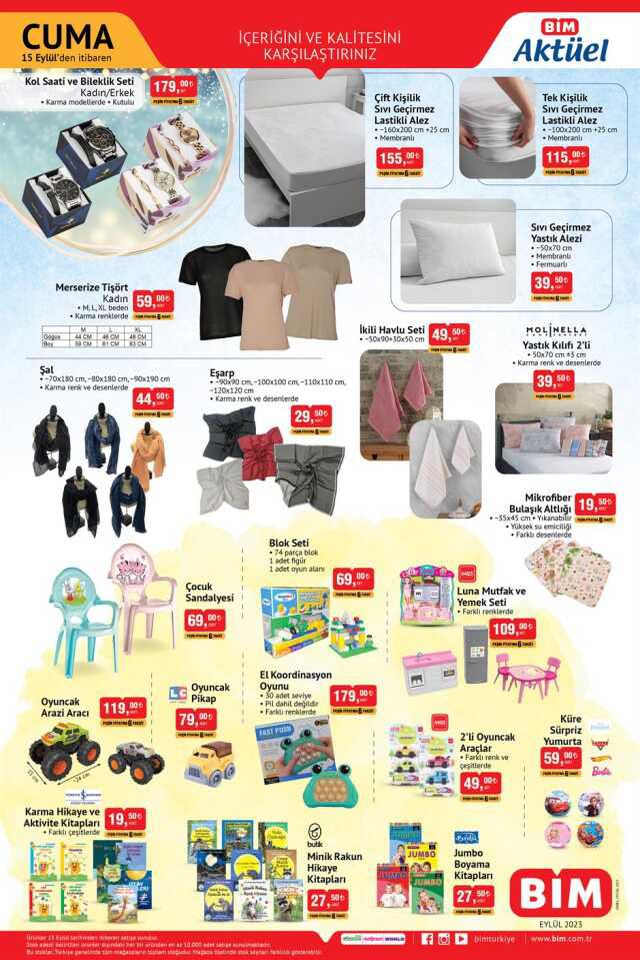 BİM 15 EYLÜL 2023 KATALOG | Bu Cuma BİM'de hangi ürünler var, neler var? 15 Eylül Cuma BİM aktüel ürünleri neler?