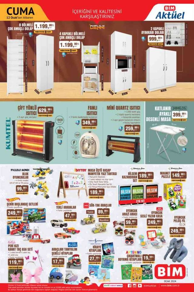 BİM AKTÜEL KATALOĞU 9-12 OCAK YAYINLANDI | BİM bu hafta katalog ürünleri neler? BİM'e gelecek ürünler ve BİM fiyat listesi!