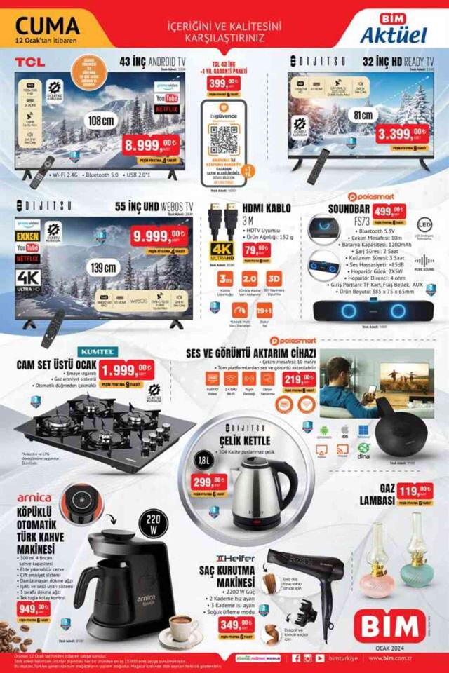 BİM AKTÜEL KATALOĞU 9-12 OCAK YAYINLANDI | BİM bu hafta katalog ürünleri neler? BİM'e gelecek ürünler ve BİM fiyat listesi!