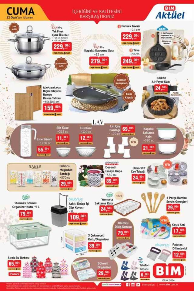 BİM AKTÜEL KATALOĞU 9-12 OCAK YAYINLANDI | BİM bu hafta katalog ürünleri neler? BİM'e gelecek ürünler ve BİM fiyat listesi!