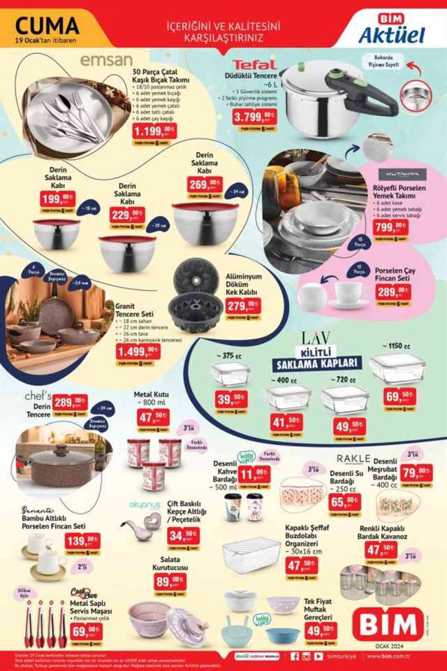 BİM AKTÜEL ÜRÜNLER KATALOĞU | 18 Ocak Bugün, bu hafta Bim'e hangi ürünler gelecek? Bim aktüel ürünlerde neler var?